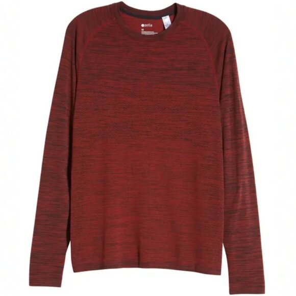 NEW Nordstrom 2021 Zella Seamless Long Sleeve T-Shirt Size Small Rust Red Top S - Picture 3 of 11